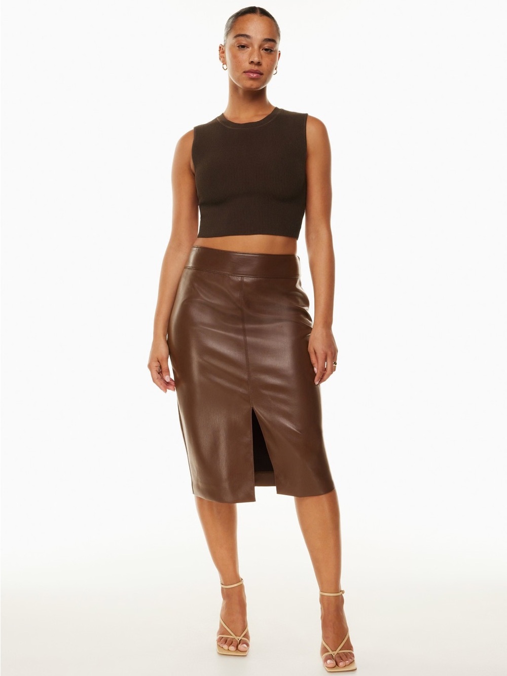 Aritzia Sculpt Knit Muscle Tank - Brown - Picture 3 of 6